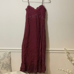 FARM Rio Red Maxi Slip Dress Spaghetti Strap Sweetheart